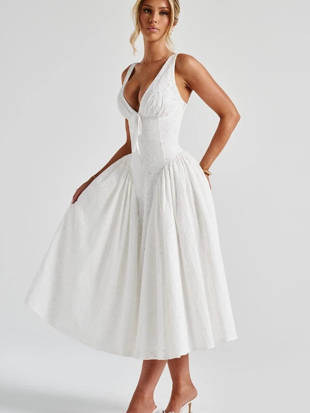 Vestido midi Monroe - Marfil Babyboo NWT $194 - Picture 8 of 15